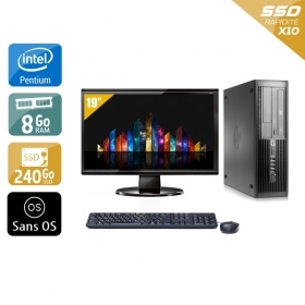 HP Compaq Pro 4300 SFF Pentium G Dual Core avec Écran 19 pouces 8Go RAM 240Go SSD Sans OS