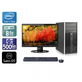 HP Compaq Pro 6000 Tower Core 2 Duo avec Écran 19 pouces 8Go RAM 500Go HDD Sans OS
