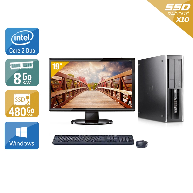 HP Compaq Pro 6000 SFF Core 2 Duo + Écran - 19'' 8Go RAM 480Go SSD Windows 10  Bon étatOccasion certifiée reconditionnée Bon état -  reconditionné disponible sur Kiatoo