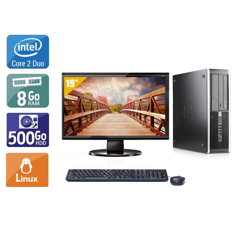 HP Compaq Pro 6000 SFF Core 2 Duo avec Écran 19 pouces 8Go RAM 500Go HDD Linux