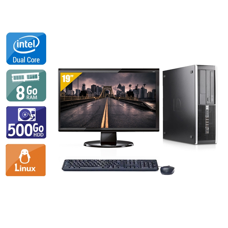 HP Compaq Pro 6000 SFF Dual Core avec Écran 19 pouces 8Go RAM 500Go HDD Linux