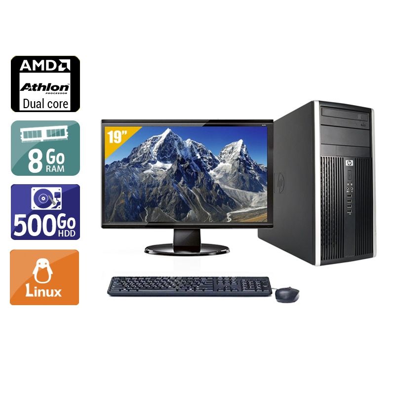 HP Compaq Pro 6005 Tower AMD Athlon Dual Core avec Écran 19 pouces 8Go RAM 500Go HDD Linux