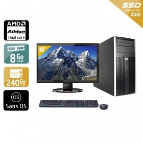 HP Compaq Pro 6005 Tower AMD Athlon Dual Core avec Écran 19 pouces 8Go RAM 240Go SSD Sans OS