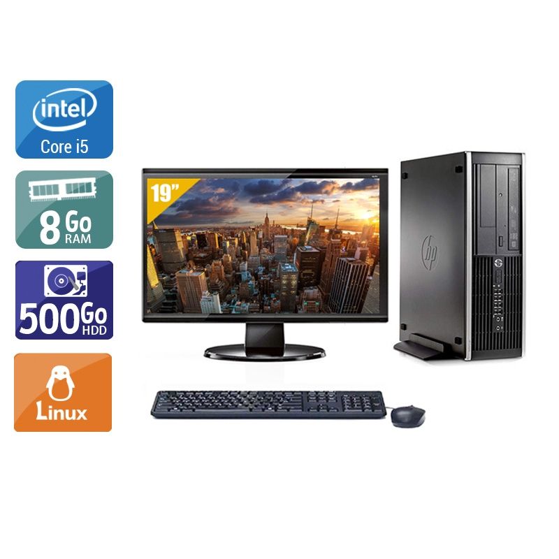 HP Compaq Pro 6200 SFF i5 avec Écran 19 pouces 8Go RAM 500Go HDD Linux