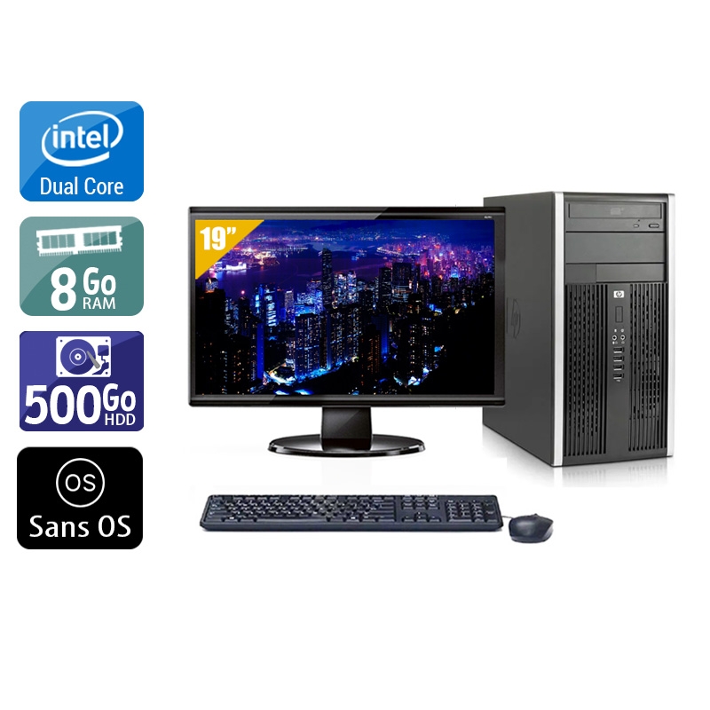 HP Compaq Pro 6000 Tower Dual Core + Écran - 19'' 8Go RAM 500Go HDD Sans OS  Bon étatOccasion certifiée reconditionnée Bon état -  reconditionné disponible sur Kiatoo