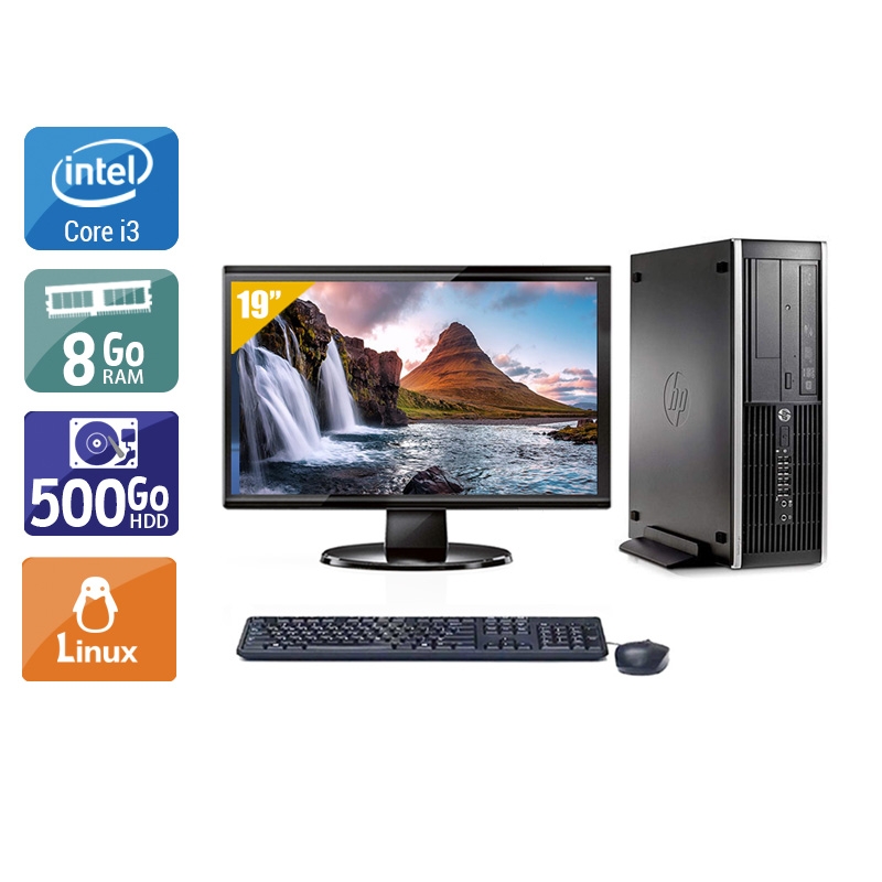 HP Compaq Pro 6300 SFF i3 + Écran - 19'' 8Go RAM 500Go HDD Linux  Très bon étatOccasion certifiée reconditionnée Bon état -  reconditionné disponible sur Kiatoo