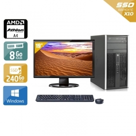 HP Compaq Pro 6305 Tower AMD A4 avec Écran 19 pouces 8Go RAM 240Go SSD Windows 10