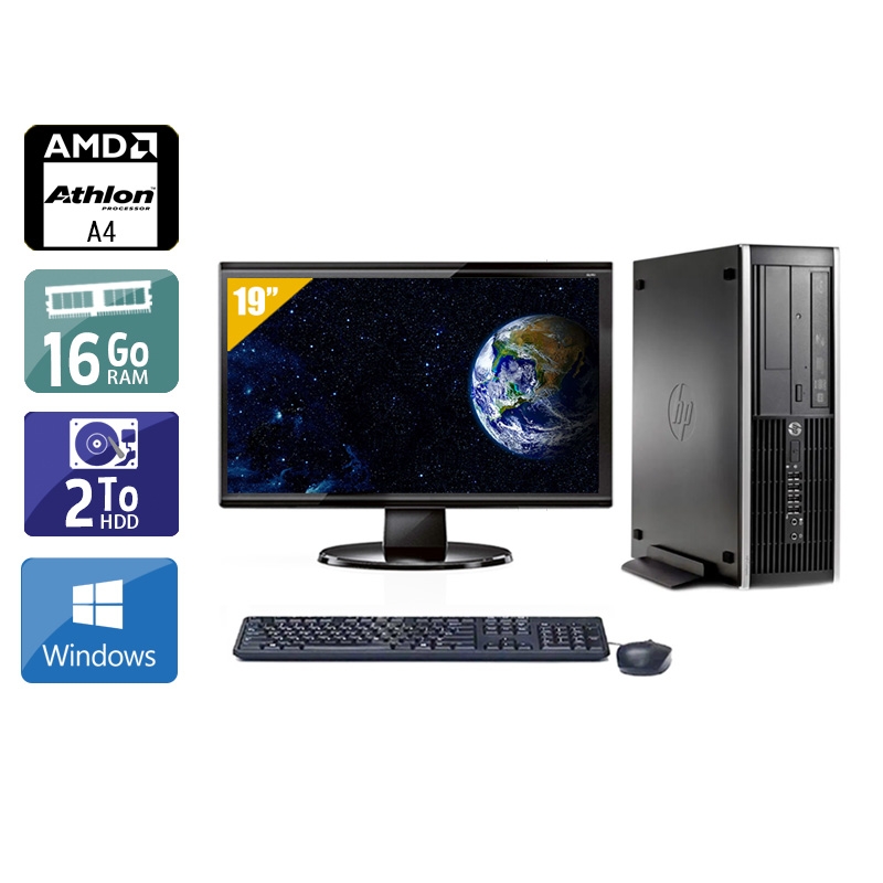 HP Compaq Pro 6305 SFF AMD A4 + Écran - 19'' 16Go RAM 2To HDD Windows 10  Bon étatOccasion certifiée reconditionnée Bon état -  reconditionné disponible sur Kiatoo