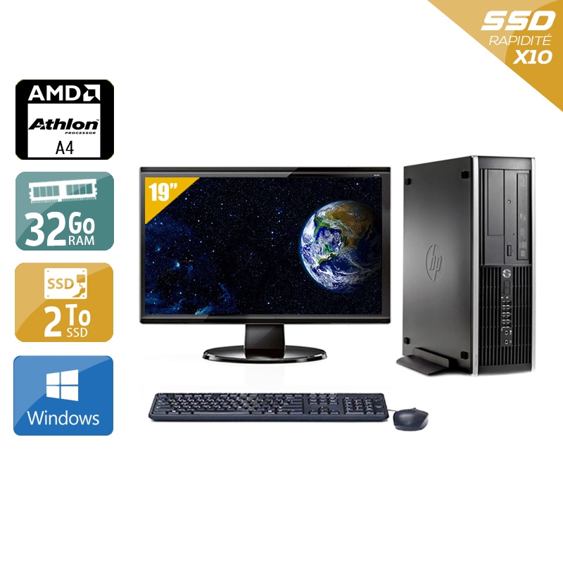 Acheter HP Compaq Pro 6305 SFF AMD A4 + Écran - 19'' 32Go RAM 2To SSD Windows 10 Bon étatOccasion certifiée reconditionnée Bon état - 574,17 € HP Compaq Pro 6305 SFF AMD A4 + Écran - 19'' 32Go RAM 2To SSD Windows 10 Bon étatOccasion certifiée reconditionnée Bon état - reconditionné disponible sur Kiatoo