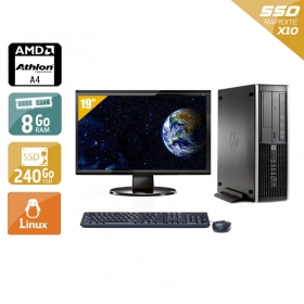 HP Compaq Pro 6305 SFF AMD A4 avec Écran 19 pouces 8Go RAM 240Go SSD Linux