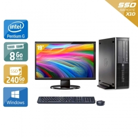 HP Compaq Pro 6200 SFF Pentium G Dual Core avec Écran 19 pouces 8Go RAM 240Go SSD Windows 10