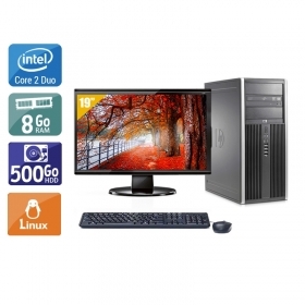 HP Compaq Elite 8000 Tower Core 2 Duo avec Écran 19 pouces 8Go RAM 500Go HDD Linux