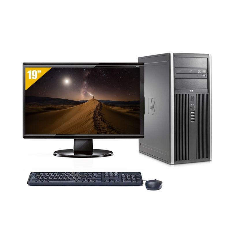 HP Compaq Elite 8000 Tower Dual Core avec Écran 19 pouces 8Go RAM 500Go HDD Windows 10