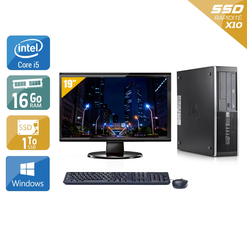 HP Compaq Elite 8100 SFF i5 + Écran - 19'' 16Go RAM 1To SSD Windows 10  Très bon étatOccasion certifiée reconditionnée Bon état -  reconditionné disponible sur Kiatoo