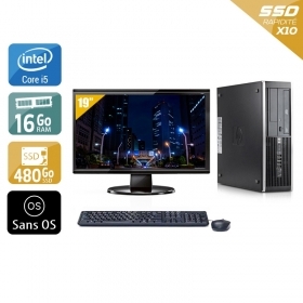 HP Compaq Elite 8100 SFF i5 avec Écran 19 pouces 16Go RAM 480Go SSD Sans OS