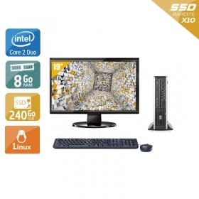HP Compaq Elite 8000 USDT Core 2 Duo avec Écran 19 pouces 8Go RAM 240Go SSD Linux