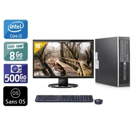 HP Compaq Elite 8200 SFF i3 avec Écran 19 pouces 8Go RAM 500Go HDD Sans OS