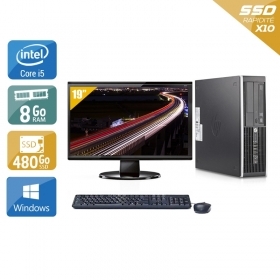 HP Compaq Elite 8200 SFF i5 avec Écran 19 pouces 8Go RAM 480Go SSD Windows 10