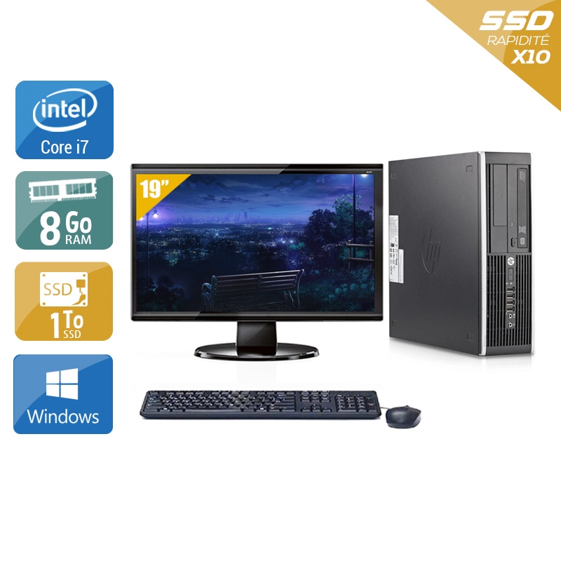 HP Compaq Elite 8200 SFF i7 + Écran - 19'' 8Go RAM 1To SSD Windows 10  Bon étatOccasion certifiée reconditionnée Bon état -  reconditionné disponible sur Kiatoo