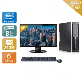 HP Compaq Elite 8100 SFF Pentium G Dual Core avec Écran 19 pouces 8Go RAM 240Go SSD Linux