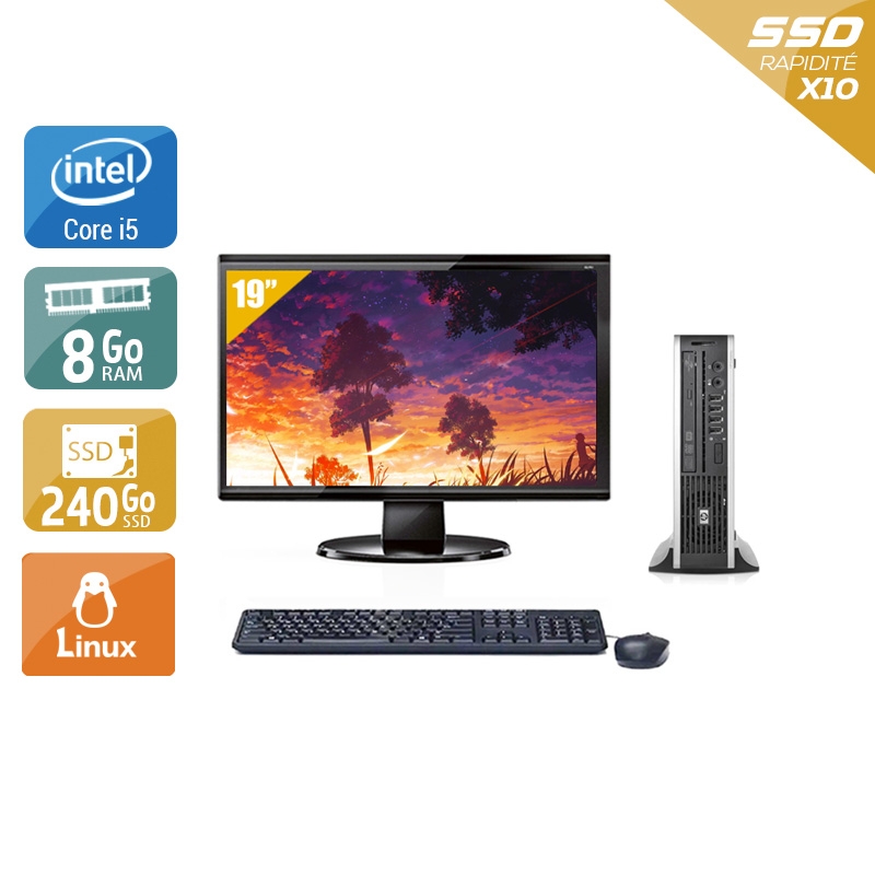HP Compaq Elite 8200 USDT i5 + Écran - 19'' 8Go RAM 240Go SSD Linux  Bon étatOccasion certifiée reconditionnée Bon état -  reconditionné disponible sur Kiatoo