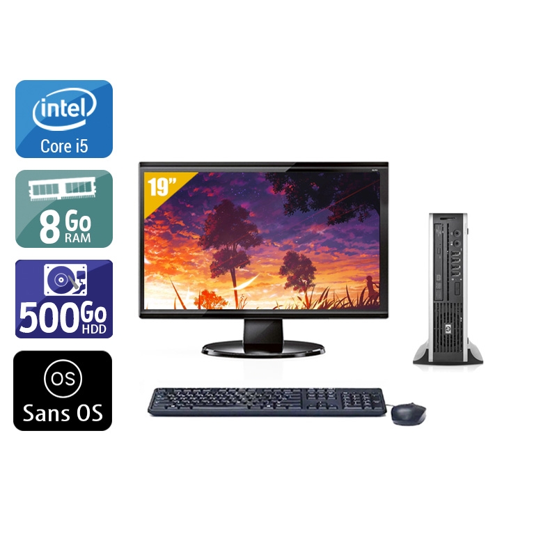 HP Compaq Elite 8200 USDT i5 + Écran - 19'' 8Go RAM 500Go HDD Sans OS  Bon étatOccasion certifiée reconditionnée Bon état -  reconditionné disponible sur Kiatoo