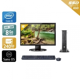 HP Compaq Elite 8300 USDT i5 avec Écran 19 pouces 8Go RAM 240Go SSD Sans OS