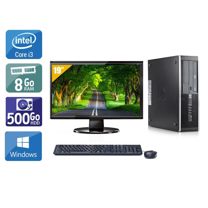 HP Compaq Elite 8300 SFF i3 avec Écran 19 pouces 8Go RAM 500Go HDD Windows 10