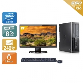 HP Compaq Elite 8300 SFF i5 avec Écran 19 pouces 8Go RAM 240Go SSD Linux