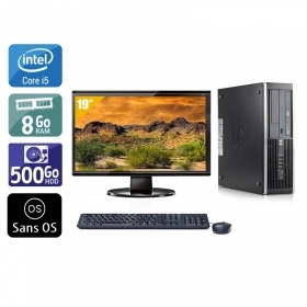 HP Compaq Elite 8300 SFF i5 avec Écran 19 pouces 8Go RAM 500Go HDD Sans OS