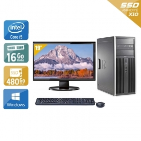 HP Compaq Elite 8300 Tower i5 avec Écran 19 pouces 16Go RAM 480Go SSD Windows 10