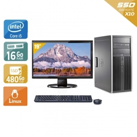 HP Compaq Elite 8300 Tower i5 avec Écran 19 pouces 16Go RAM 480Go SSD Linux