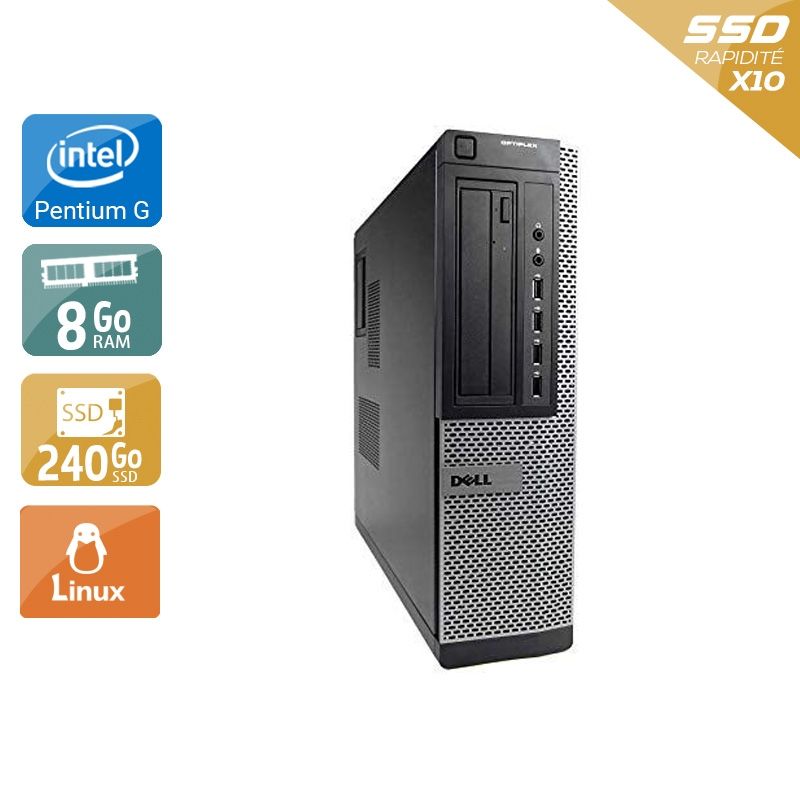 Dell Optiplex 7010 Desktop Pentium G Dual Core 8Go RAM 240Go SSD Linux