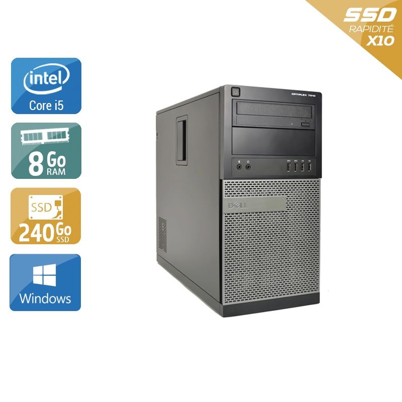 Dell Optiplex 7010 Tower i5 8Go RAM 240Go SSD Windows 10