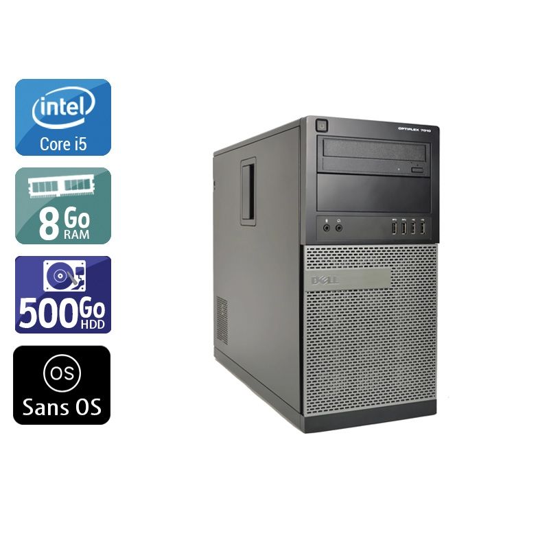 Dell Optiplex 7010 Tower i5 8Go RAM 500Go HDD Sans OS