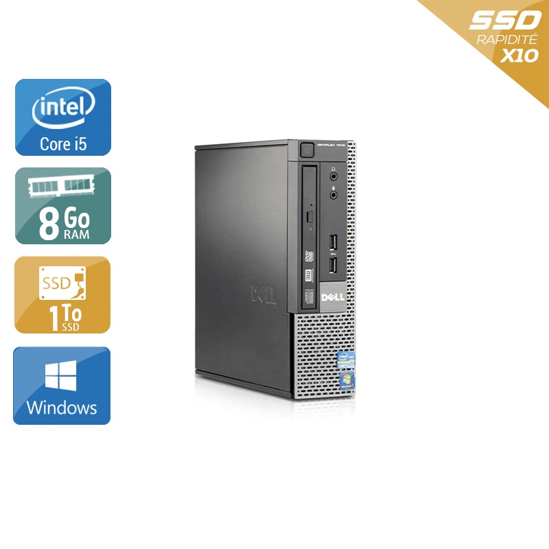 Dell Optiplex 7010 USDT i5 - 8Go RAM 1To SSD Windows 10 État correctOccasion certifiée reconditionnée