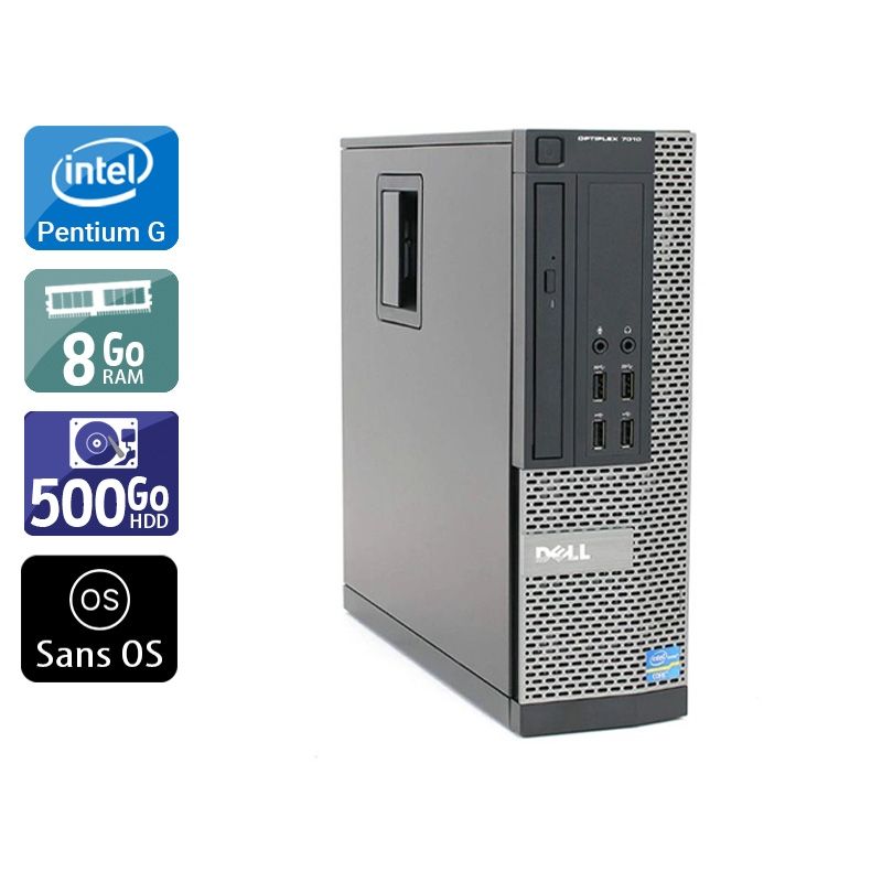 Dell Optiplex 7010 SFF Pentium G Dual Core 8Go RAM 500Go HDD Sans OS