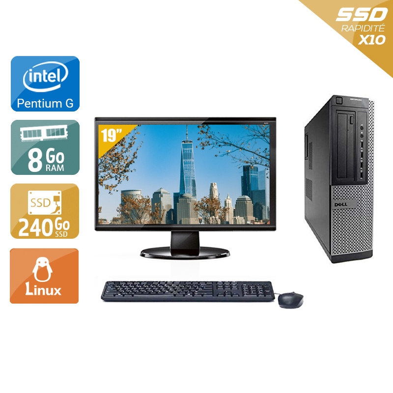 Dell Optiplex 7010 Desktop Pentium G Dual Core + Écran - 19'' 8Go RAM 240Go SSD Linux  Bon étatOccasion certifiée reconditionnée Bon état -  reconditionné disponible sur Kiatoo
