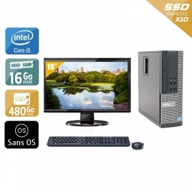 Dell Optiplex 7010 SFF i5 avec Écran 19 pouces 16Go RAM 480Go SSD Sans OS