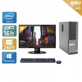 Dell Optiplex 7010 SFF i7 avec Écran 19 pouces 16Go RAM 240Go SSD Windows 10
