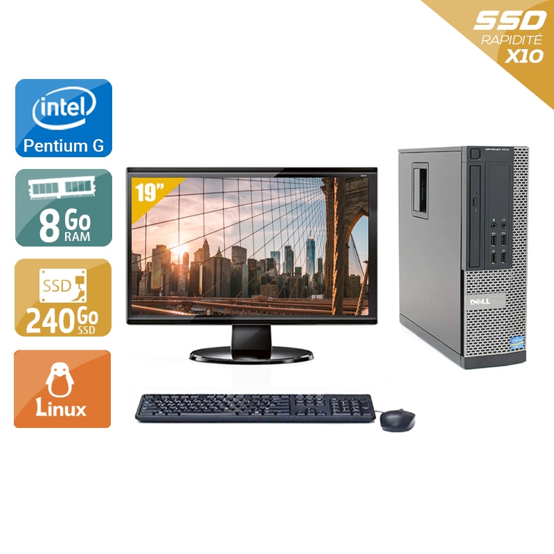Dell Optiplex 7010 SFF Pentium G Dual Core + Écran - 19'' 8Go RAM 240Go SSD Linux  Bon étatOccasion certifiée reconditionnée Bon état -  reconditionné disponible sur Kiatoo