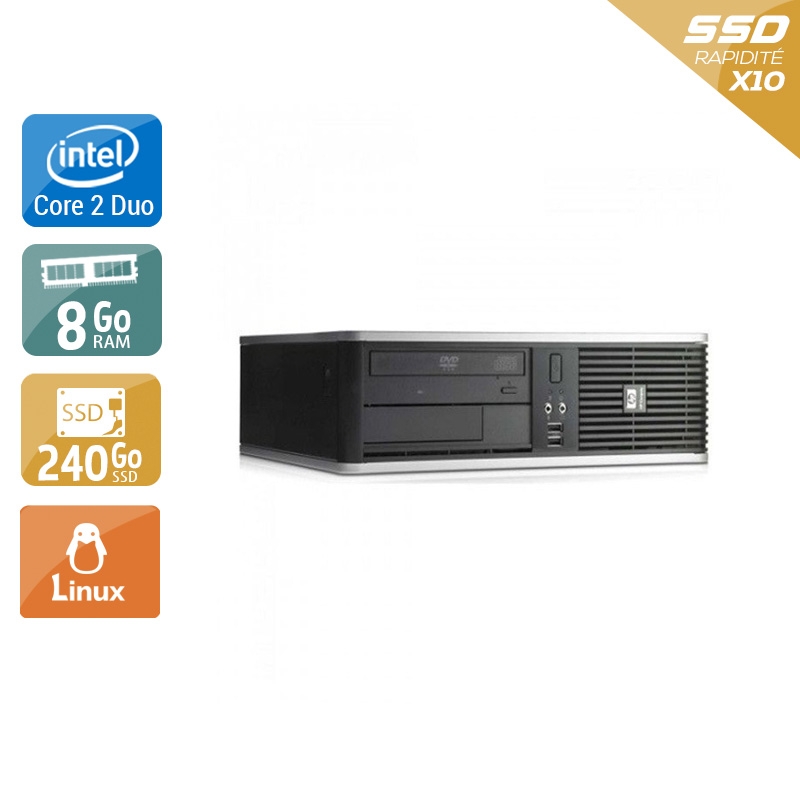 HP Compaq dc7800 SFF Core 2 Duo - 8Go RAM 240Go SSD Linux  Bon étatOccasion certifiée reconditionnée Bon état -  reconditionné disponible sur Kiatoo