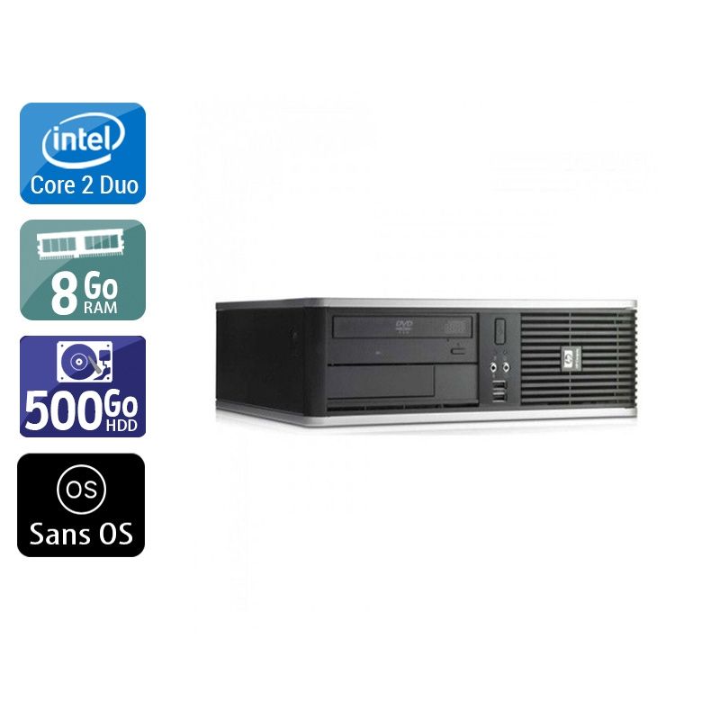 HP Compaq dc7800 SFF Core 2 Duo 8Go RAM 500Go HDD Sans OS