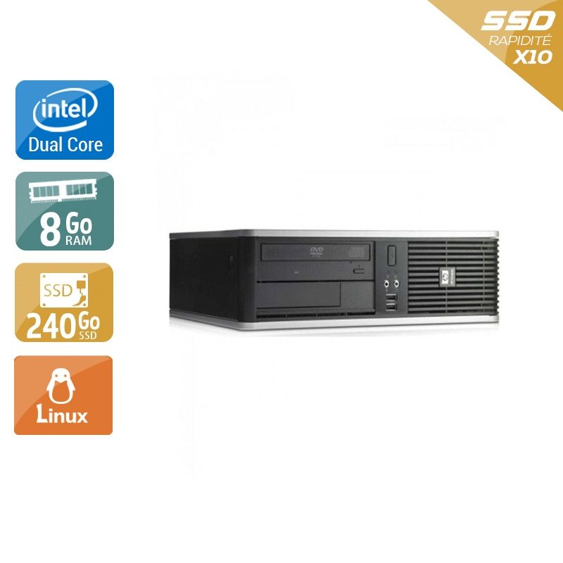 HP Compaq dc7800 SFF Dual Core 8Go RAM 240Go SSD Linux