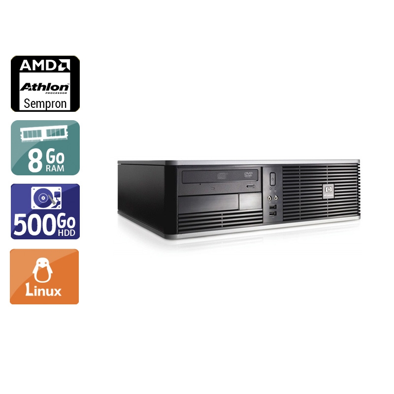 HP Compaq dc5750 SFF AMD Sempron - 8Go RAM 500Go HDD Linux  État correctOccasion certifiée reconditionnée Bon état -  reconditionné disponible sur Kiatoo