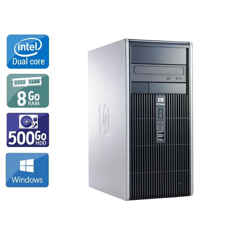HP Compaq dc5800 Tower Dual Core 8Go RAM 500Go HDD Windows 10