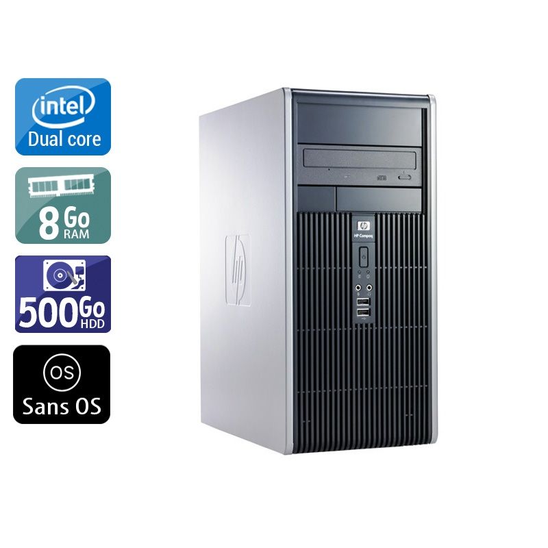HP Compaq dc5800 Tower Dual Core 8Go RAM 500Go HDD Sans OS