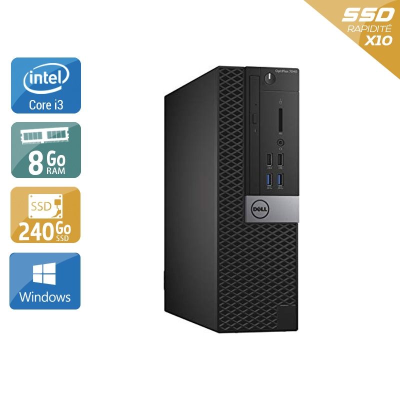 Dell Optiplex 7040 SFF i3 Gen 6 8Go RAM 240Go SSD Windows 10