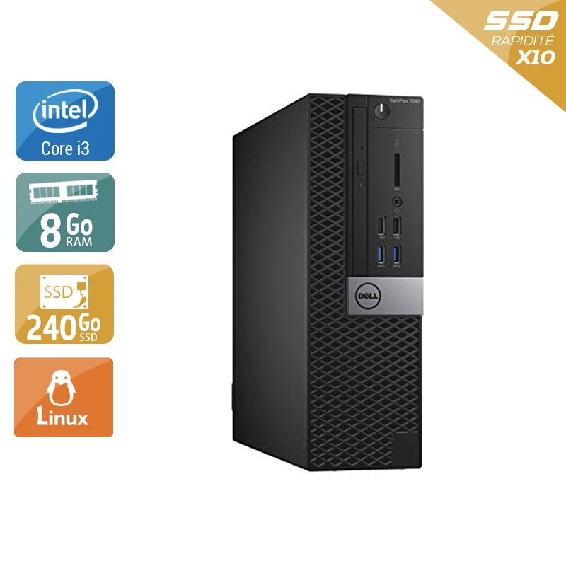 Dell Optiplex 7040 SFF i3 Gen 6 8Go RAM 240Go SSD Linux
