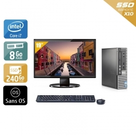 Dell Optiplex 7010 USDT i7 avec Écran 19 pouces 8Go RAM 240Go SSD Sans OS